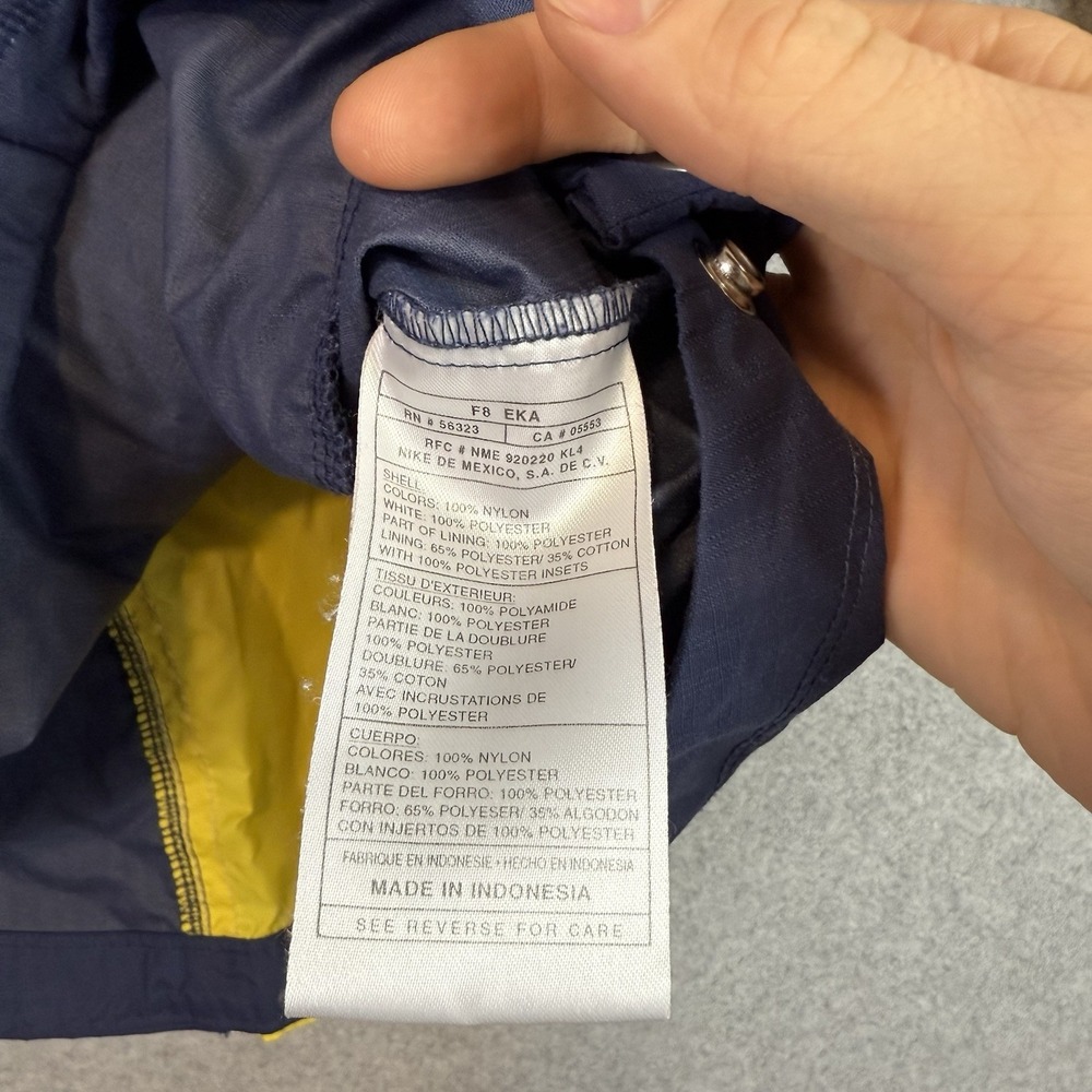 Vintage Nike Windbreaker Womens Large 12-14 Navy Yellow Pullover Quarter Zip - Picture 8 of 8